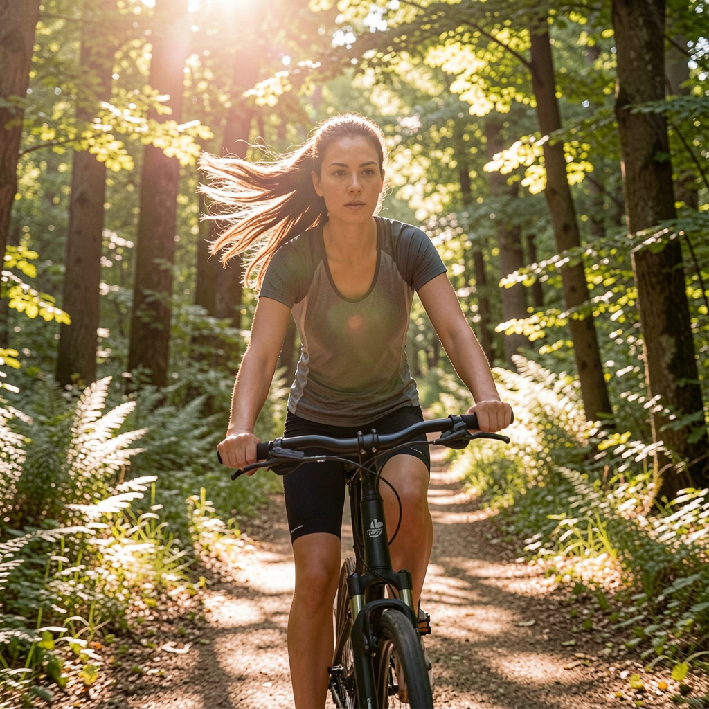 Person som åtnjuter fördelarna med utomhusaktiviteter i en naturlig miljö